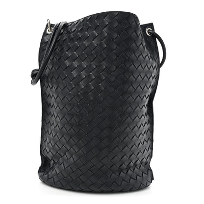 Bottega Veneta Nappa Intrecciato Medium Knot Bucket Bag Navy Blue 1 of 10