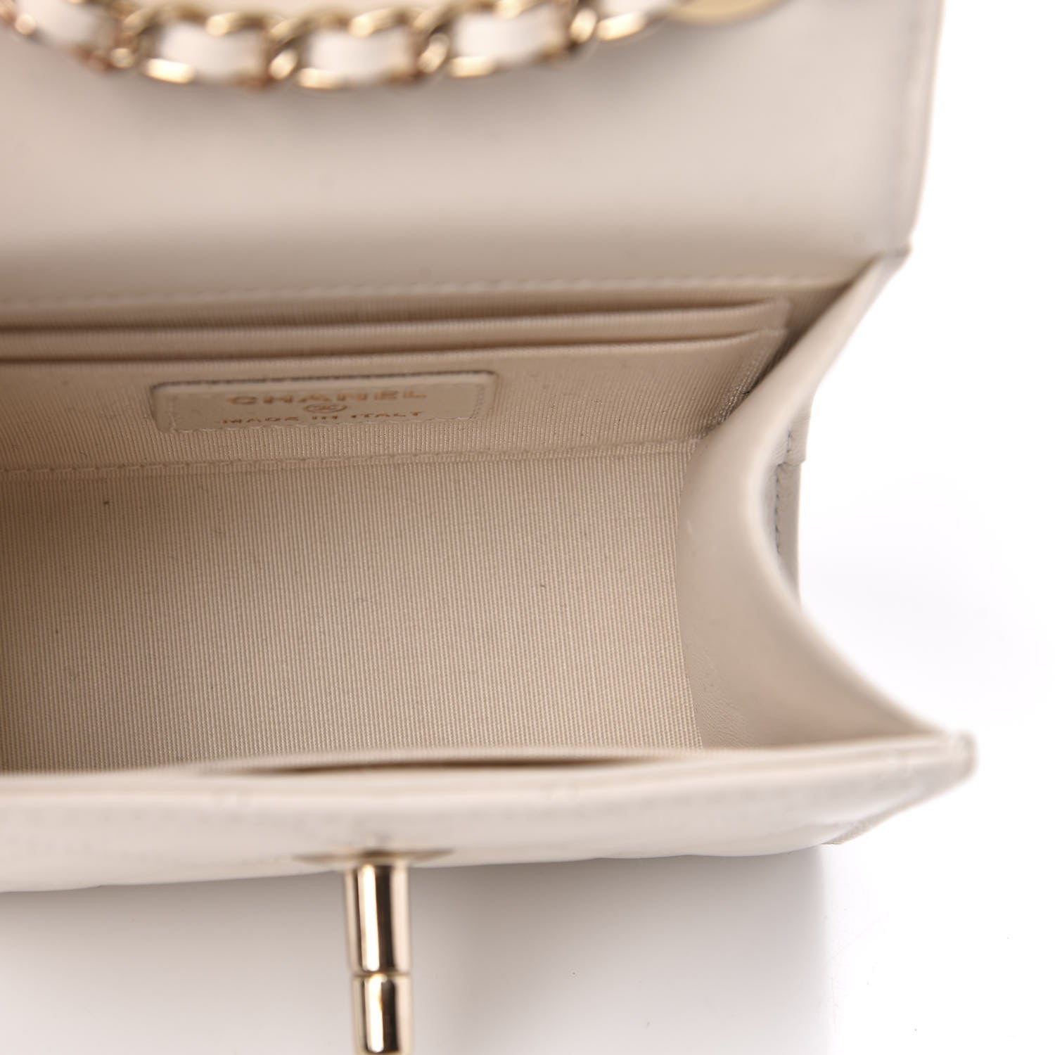 Chanel Lambskin Quilted Mini Trendy CC Clutch With Chain Ecru 5 of 10