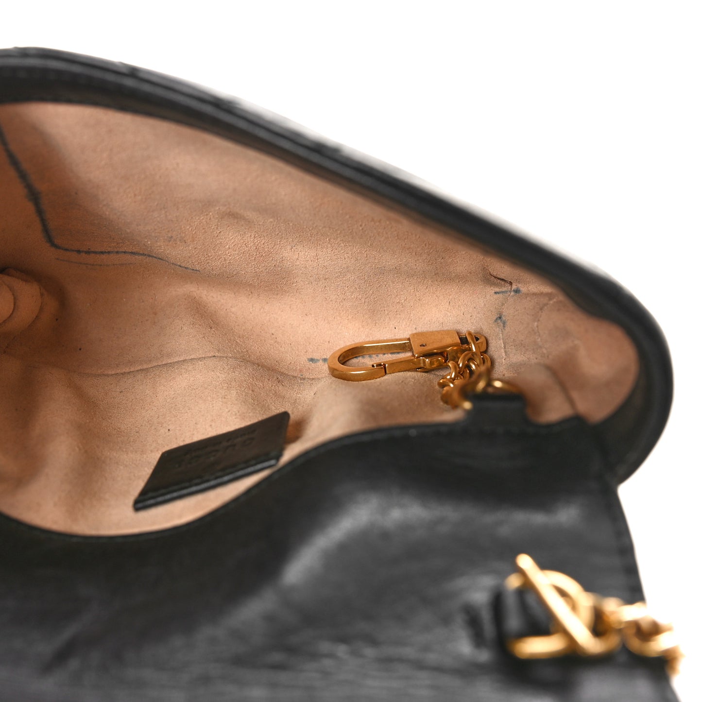 Calfskin Matelasse Super Mini GG Marmont Shoulder Bag Black