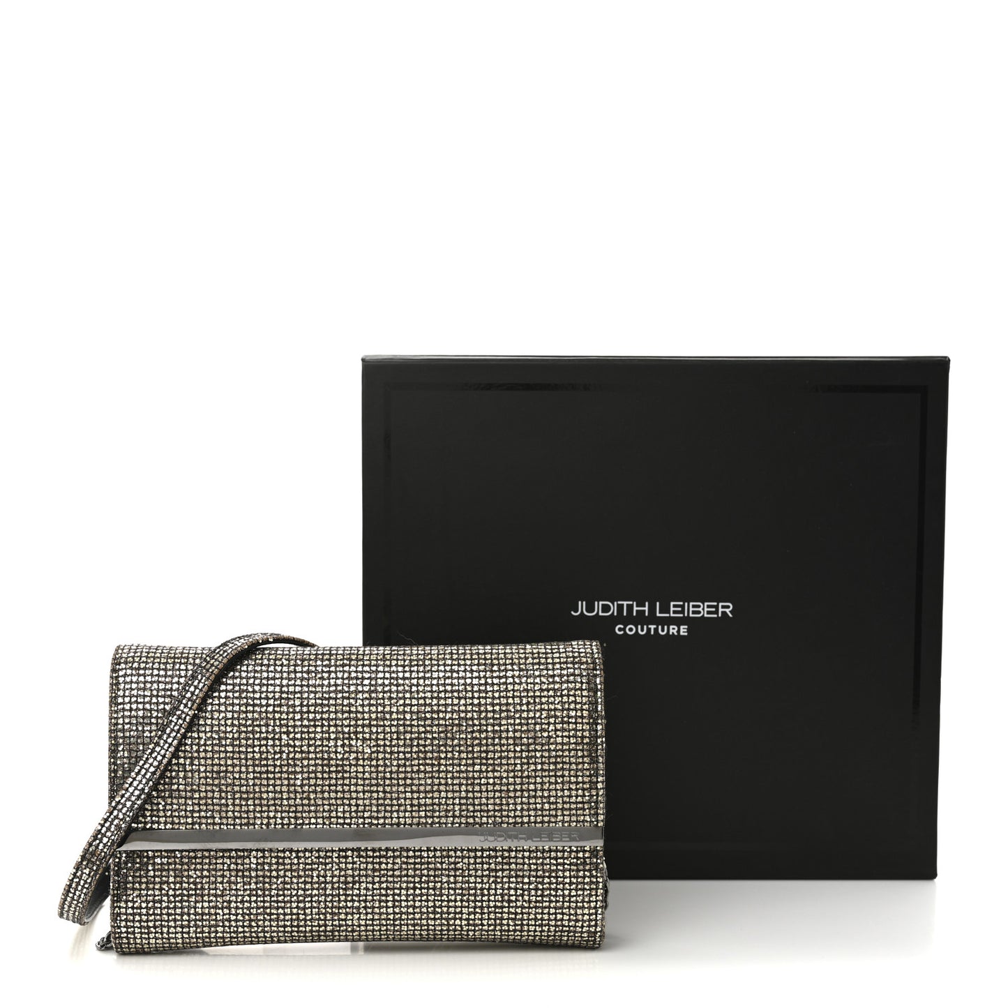Satin Glitter Chelsea Twinkle Clutch Ebonized Gold