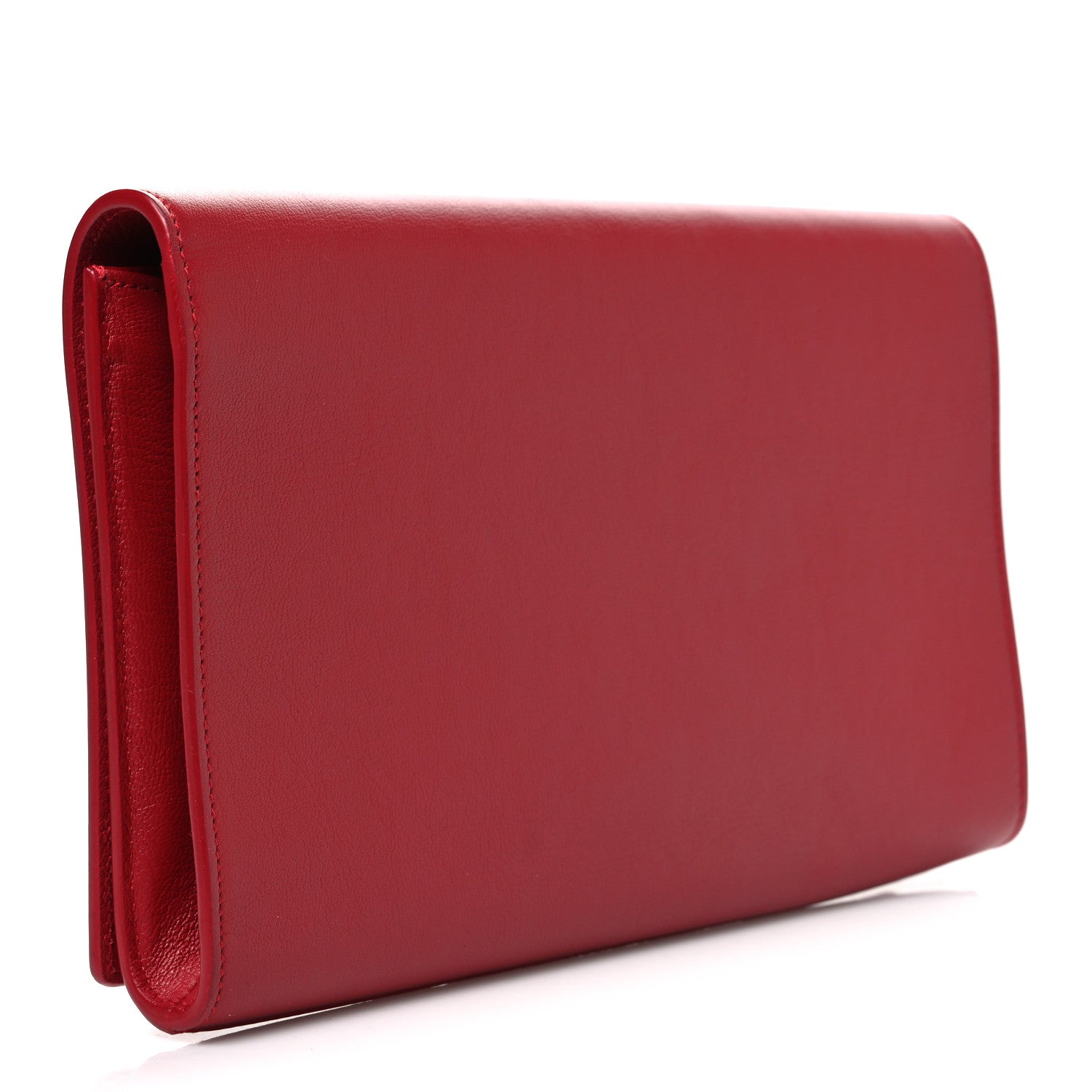 Saint Laurent Calfskin Monogram Large Belle De Jour Clutch Red 3 of 7