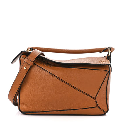 Loewe Grained Calfskin Small Puzzle Bag Tan 1 of 23