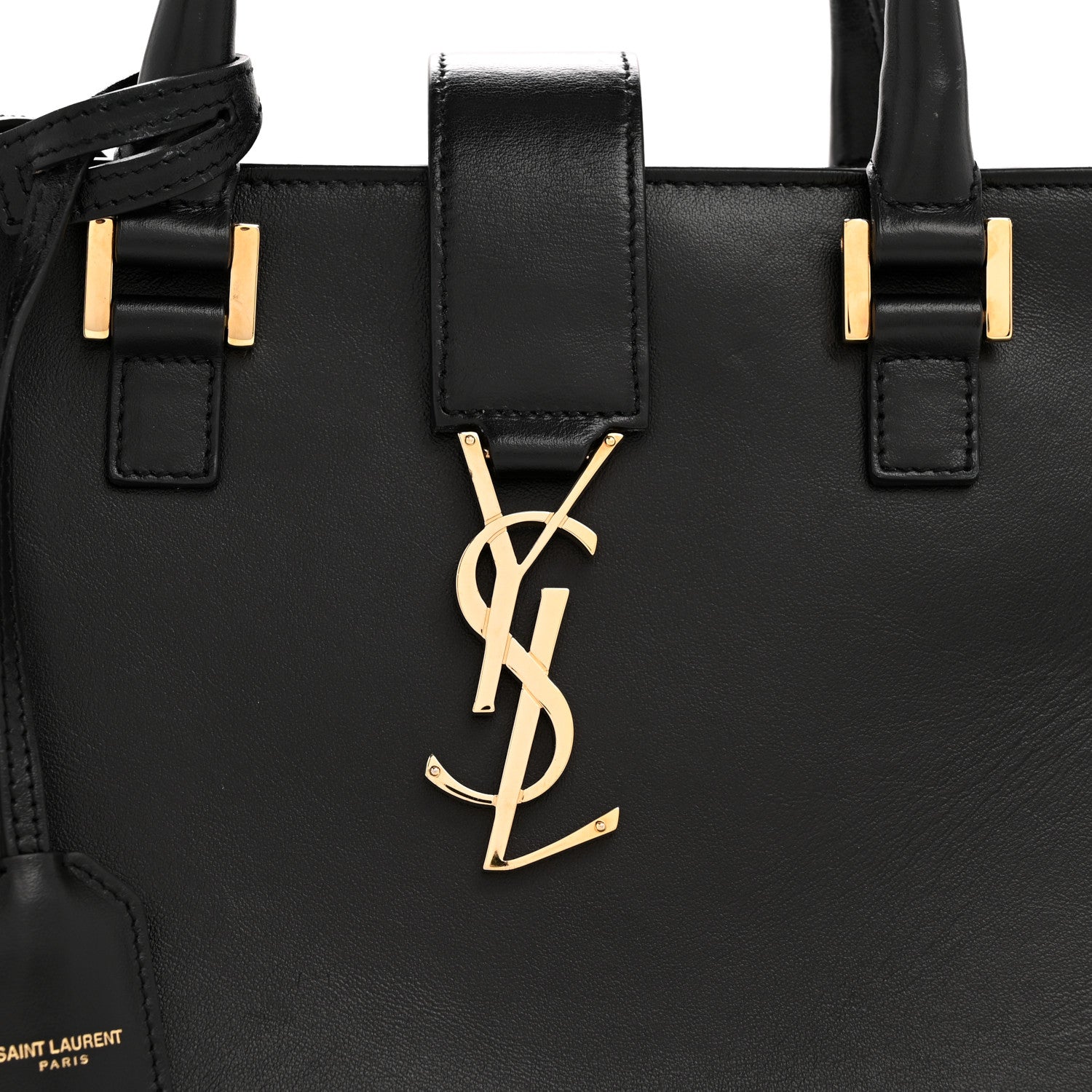 Saint Laurent Smooth Calfskin Small Monogram Cabas Black 8 of 13