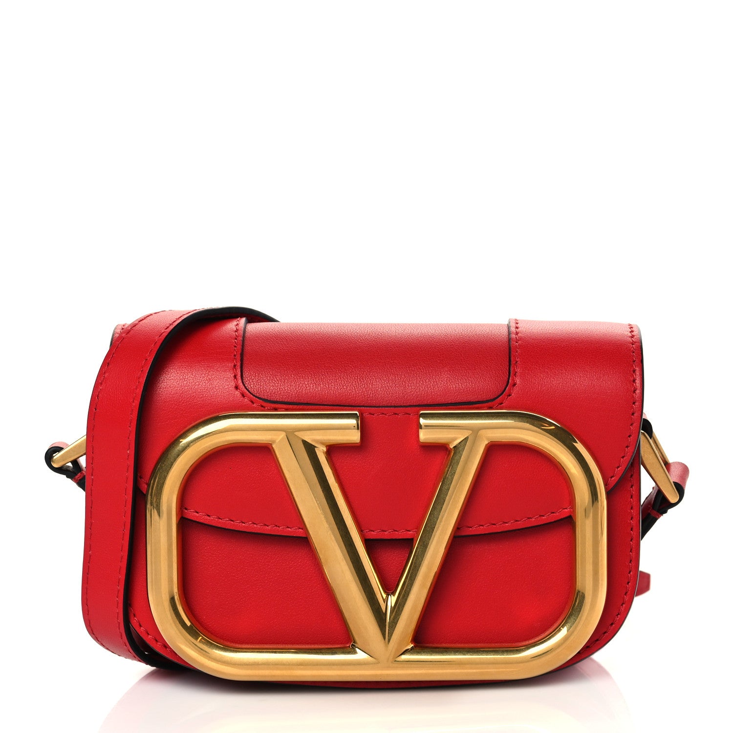 Valentino Garavani Calfskin Small Supervee Crossbody Bag Rouge Pur 1 of 9