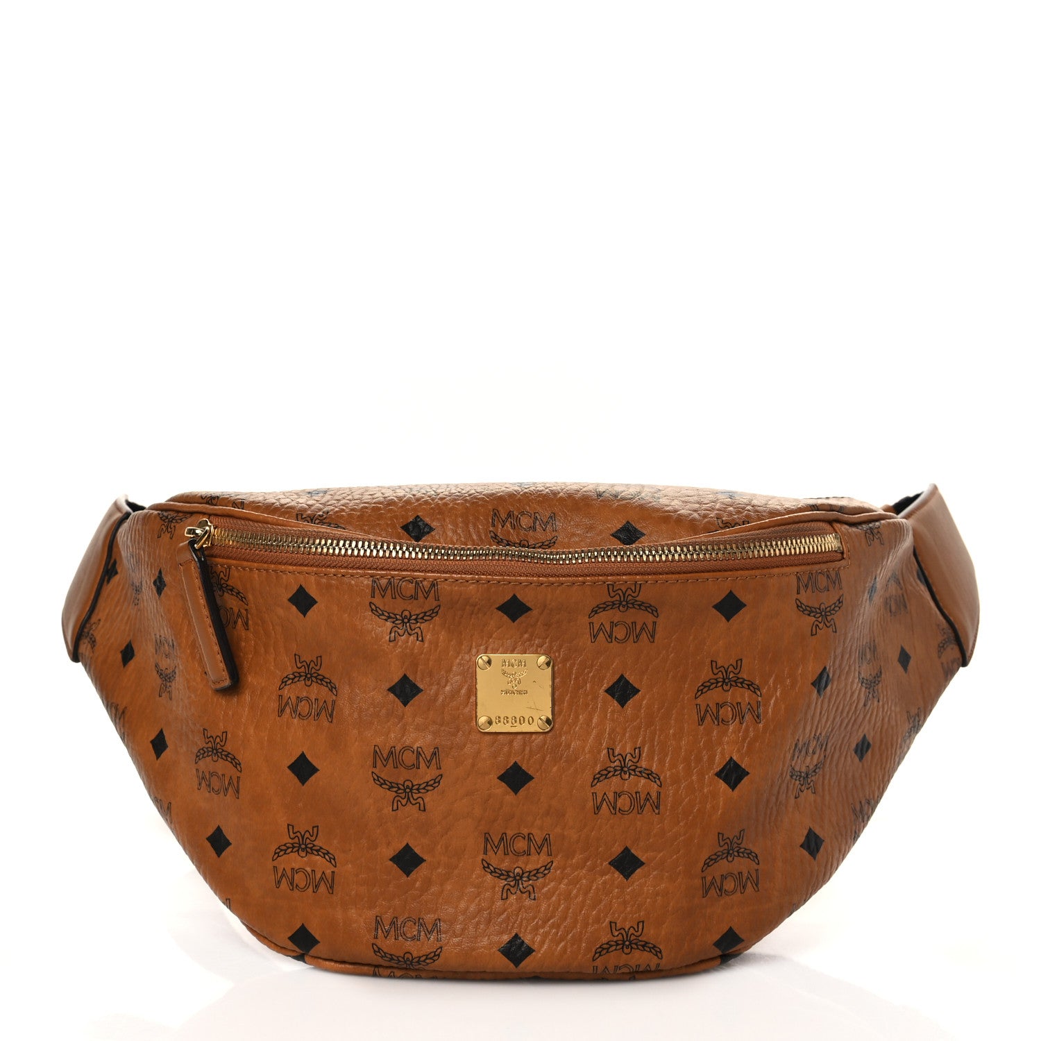 MCM Visetos Medium Fusten Belt Bag Cognac 1 of 9
