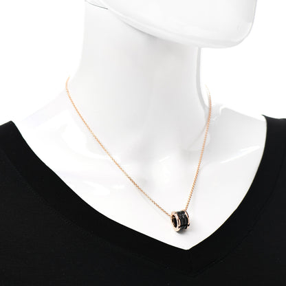 Bulgari 18K Rose Gold Black Ceramic B.Zero1 Pendant Necklace 2 of 6