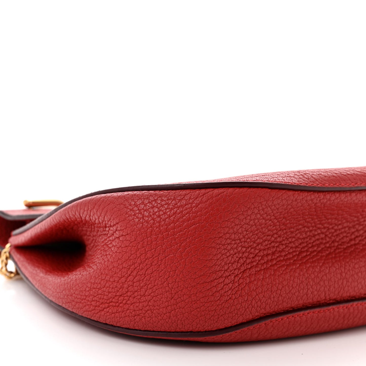 Grained Lambskin Drew Shoulder Bag Plaid Red