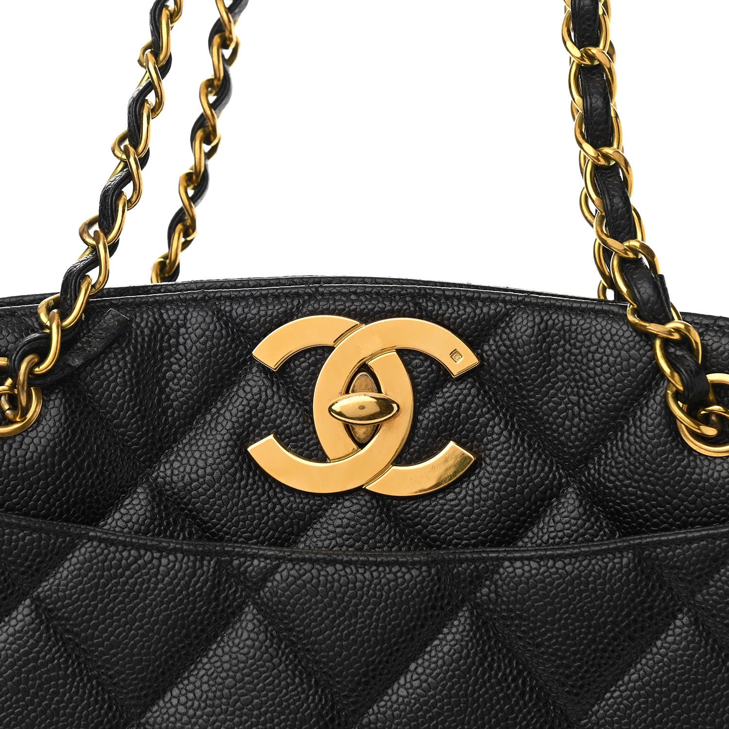 Chanel Caviar Quilted CC Shoulder Bag Black 8 of 11