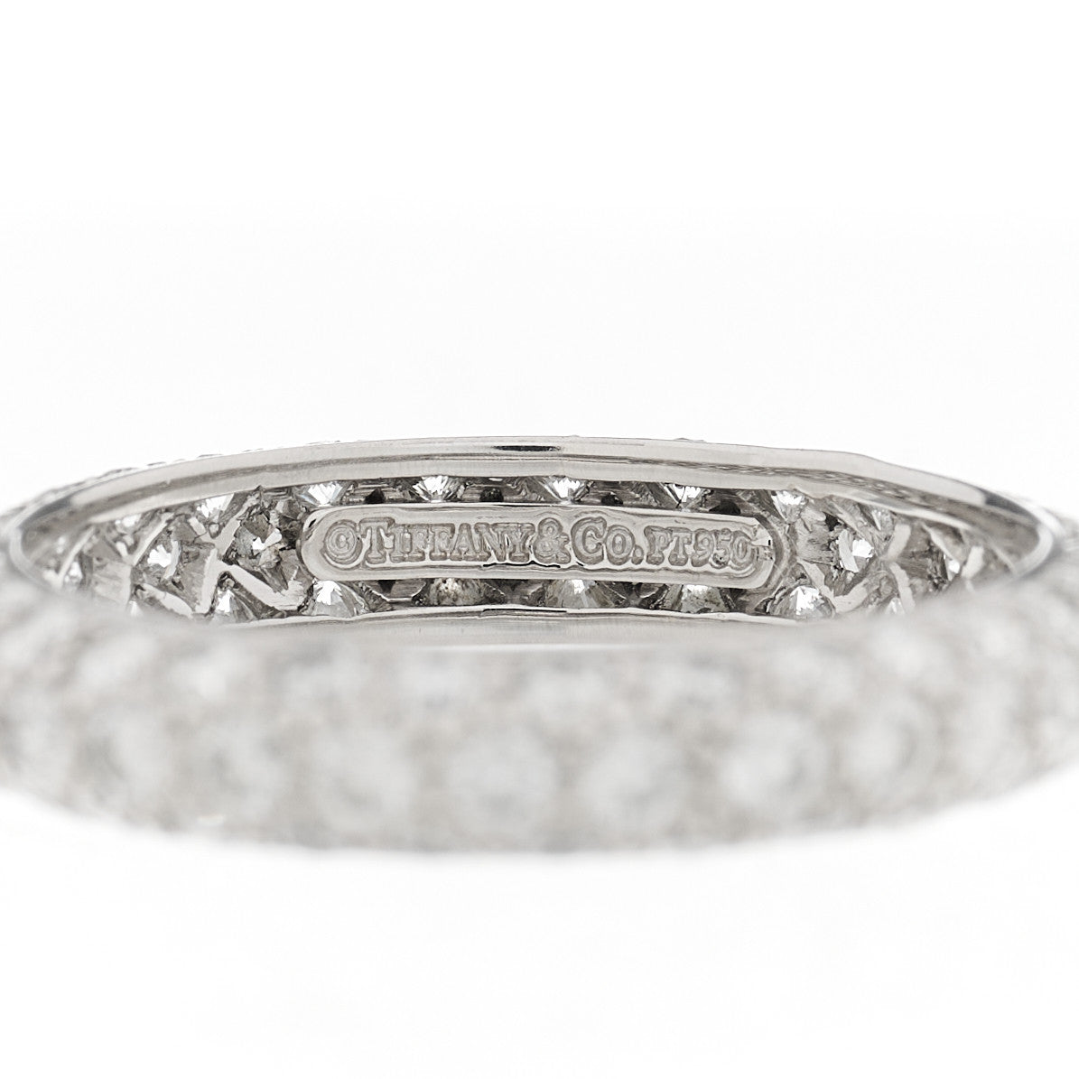 Tiffany Platinum Diamond Etoile Three-Row Band Ring 54 7 4 of 5