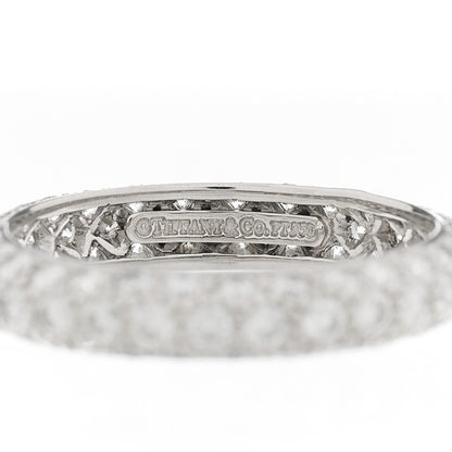 Tiffany Platinum Diamond Etoile Three-Row Band Ring 54 7 4 of 5