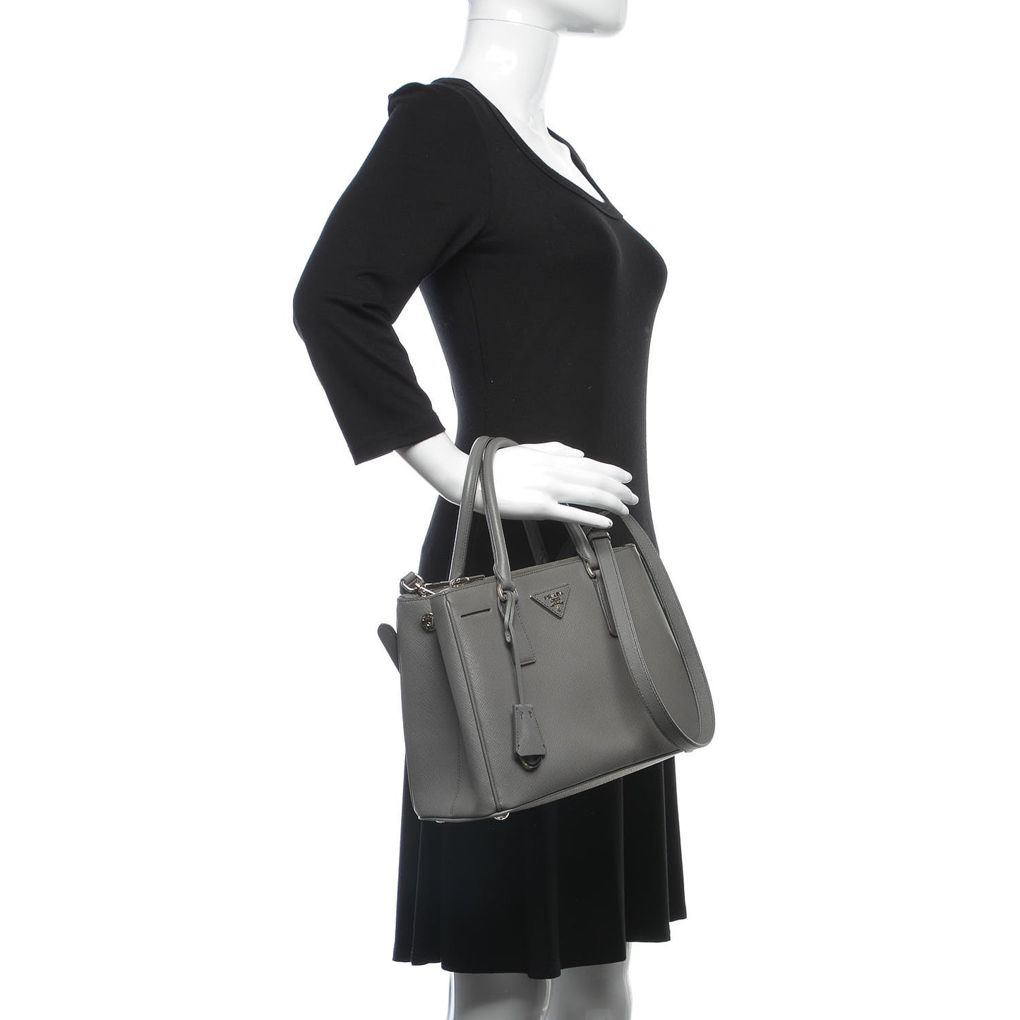 Saffiano Small Galleria Double Zip Tote Marmo
