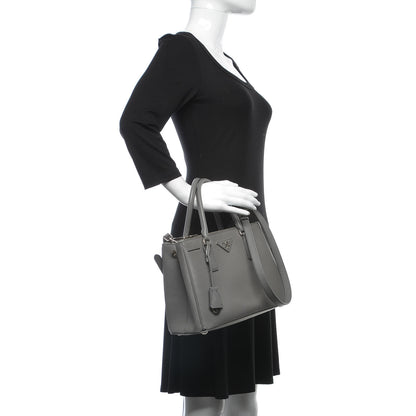 Prada Saffiano Small Galleria Double Zip Tote Marmo 2 of 9