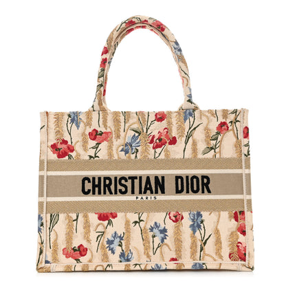 Christian Dior Canvas Embroidered Medium Hibiscus Book Tote Beige Multicolor 1 of 11