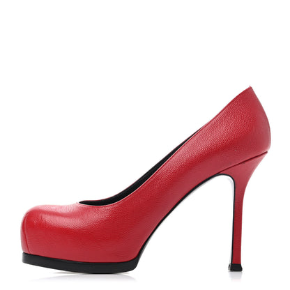 Saint Laurent Vernigolf Tribtoo Platform 80 Pumps 35.5 Red 1 of 4