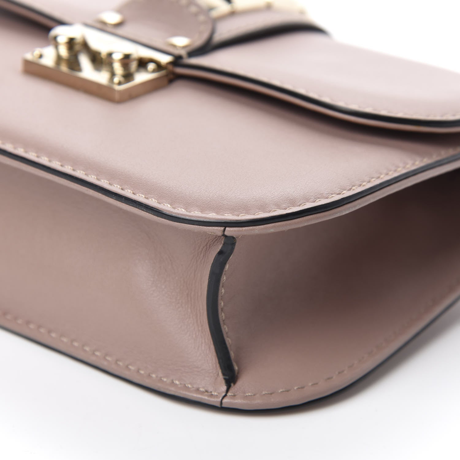 Valentino Garavani Vitello Small Glam Lock Rockstud Flap Poudre 7 of 14