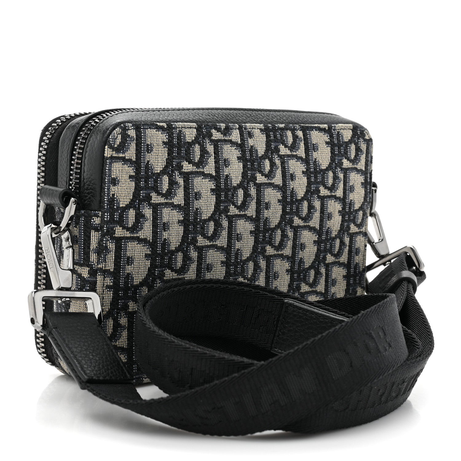 Christian Dior Oblique Pouch Beige Black 3 of 10