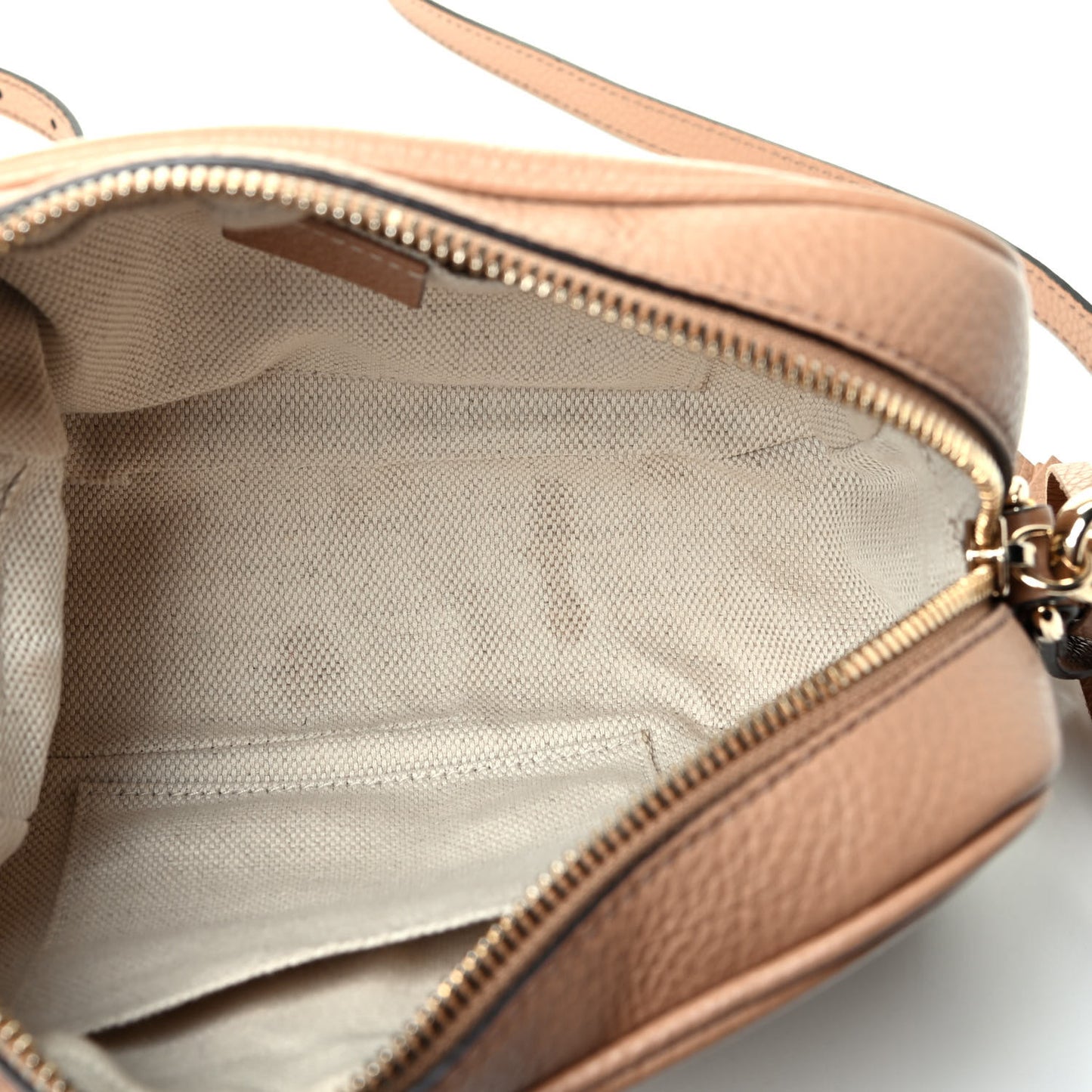 Pebbled Calfskin Small Soho Disco Bag Rose Beige