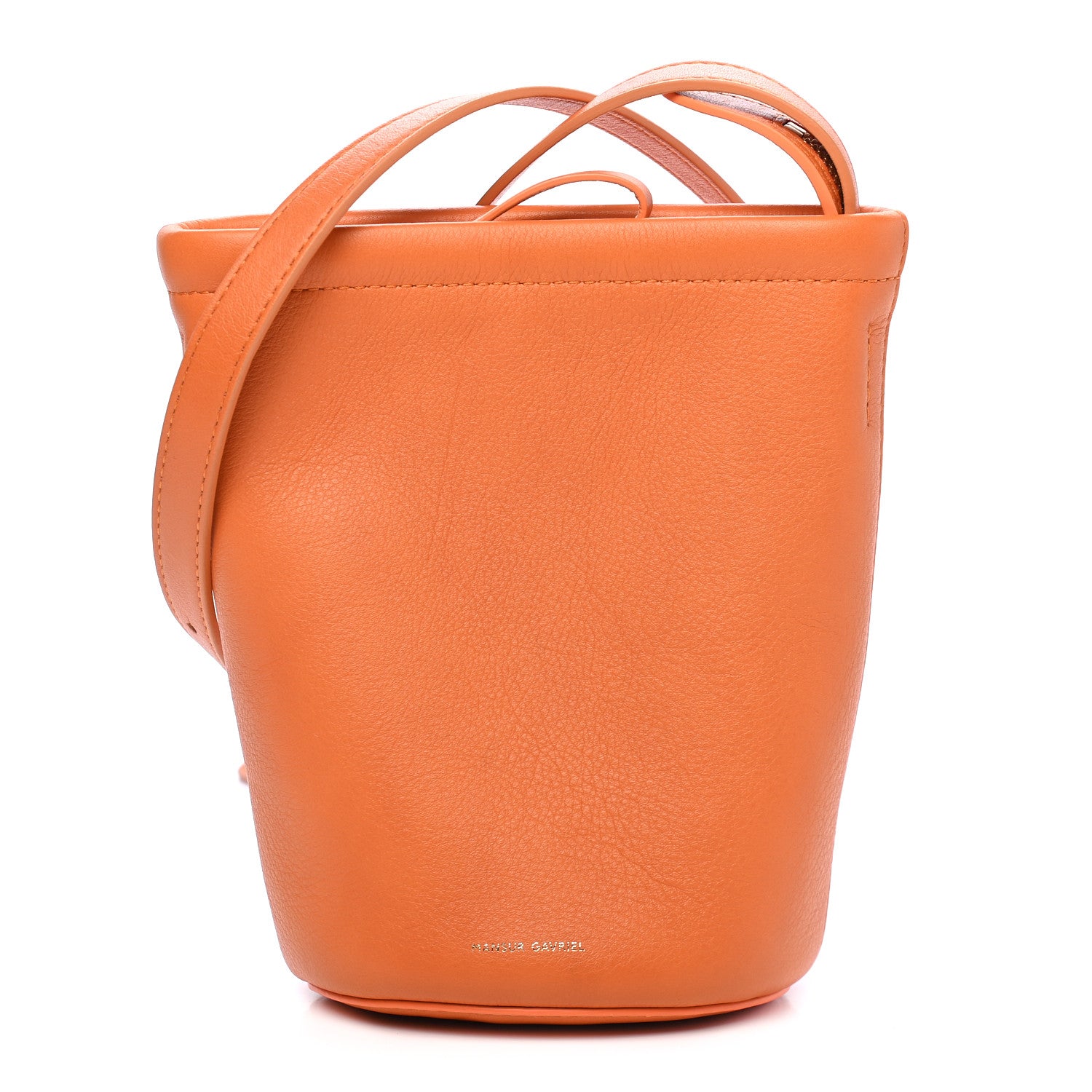 Mansur Gavriel Pebbled Calfskin Mini Zip Bucket Bag Arancio 1 of 9