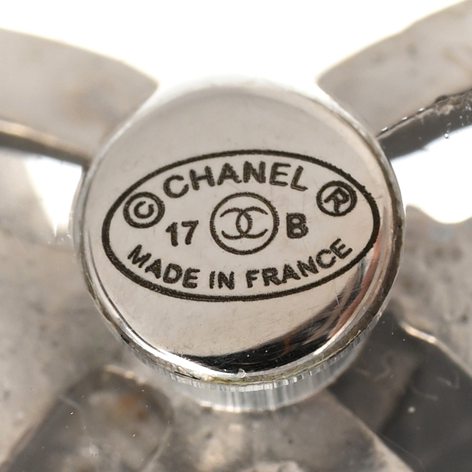 Chanel Resin Crystal Pearl CC Cuff Transparent 4 of 5