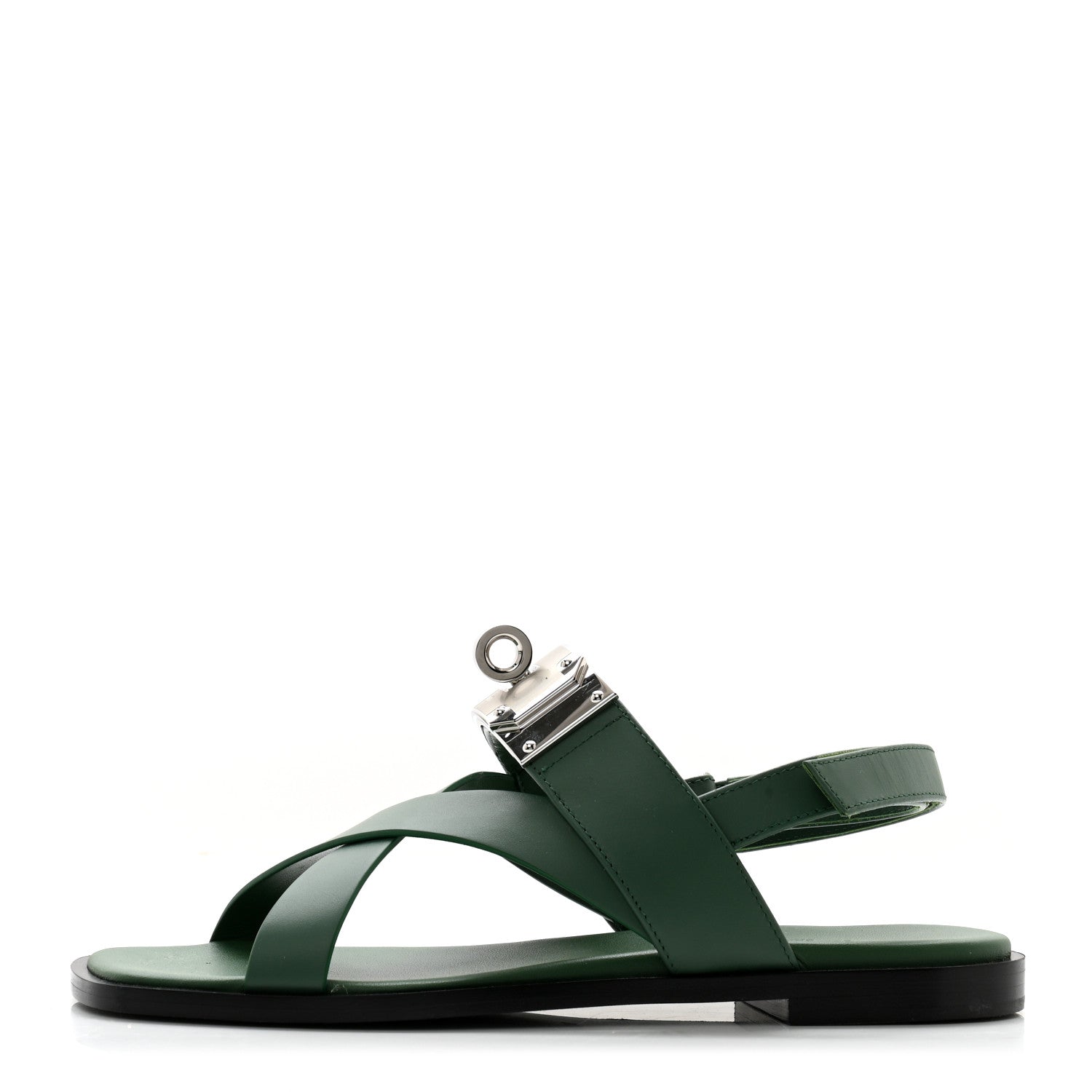 Hermes Calfskin Womens Ines Sandals 36 Vert Lierre 1 of 10