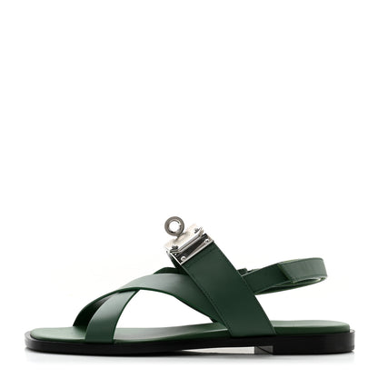 Hermes Calfskin Womens Ines Sandals 36 Vert Lierre 1 of 10