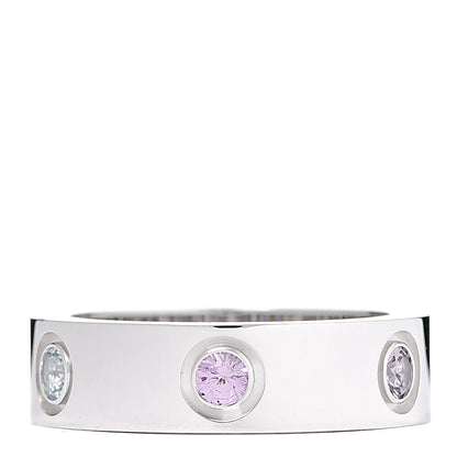 Cartier 18K White Gold Sapphire Spinel Amethyst 5.5mm LOVE Ring 51 5.75 3 of 6