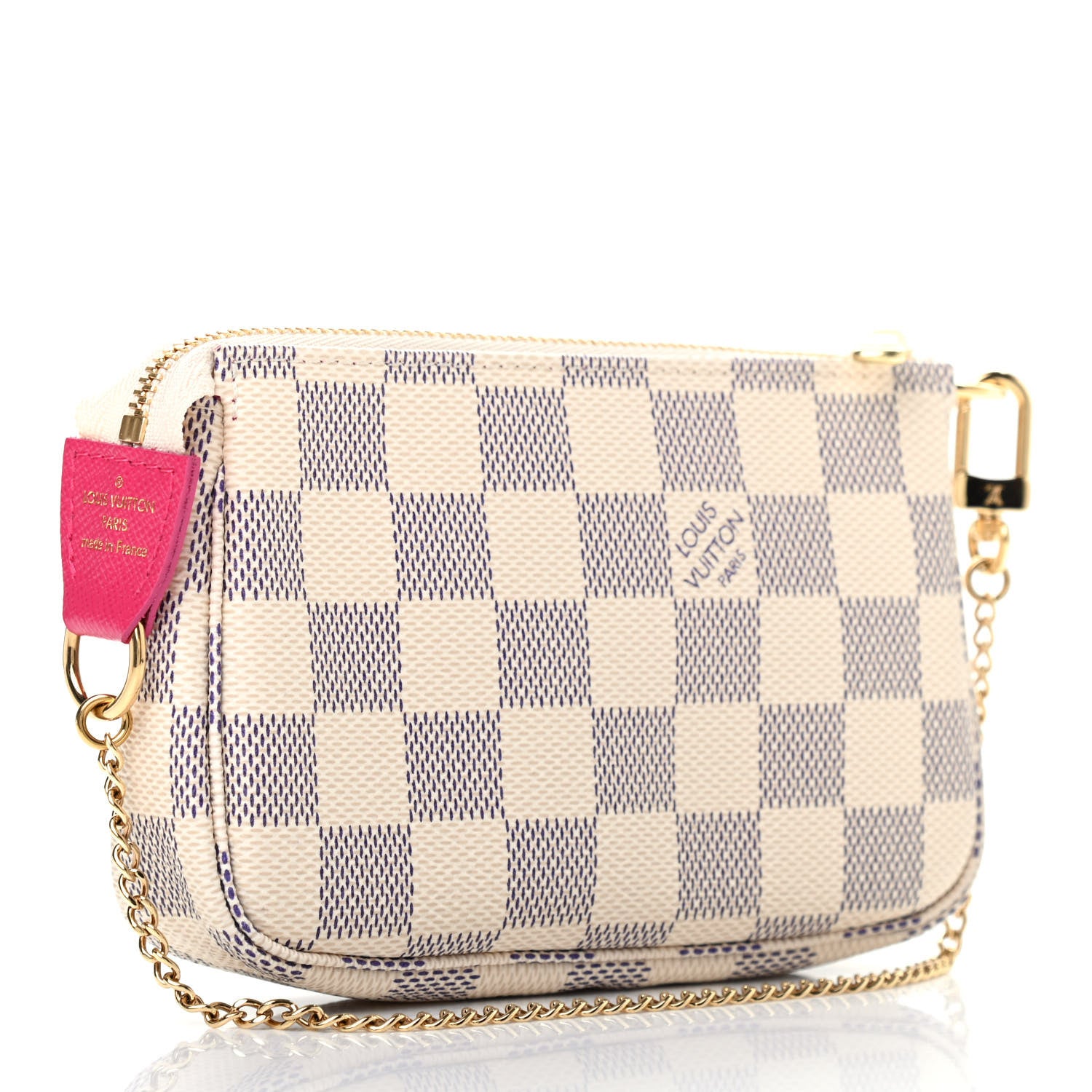 Louis Vuitton Damier Azur 2021 Christmas Animation Hollywood Mini Pochette Accessories Fuchsia 3 of 7