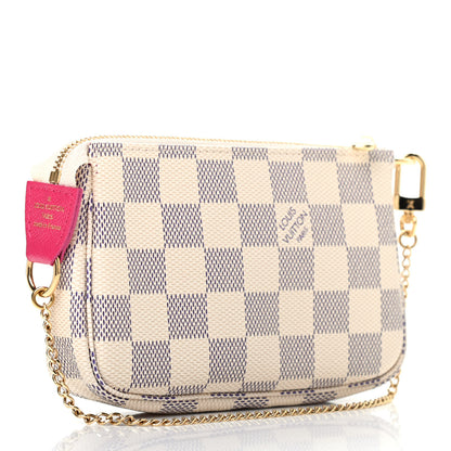 Louis Vuitton Damier Azur 2021 Christmas Animation Hollywood Mini Pochette Accessories Fuchsia 3 of 7