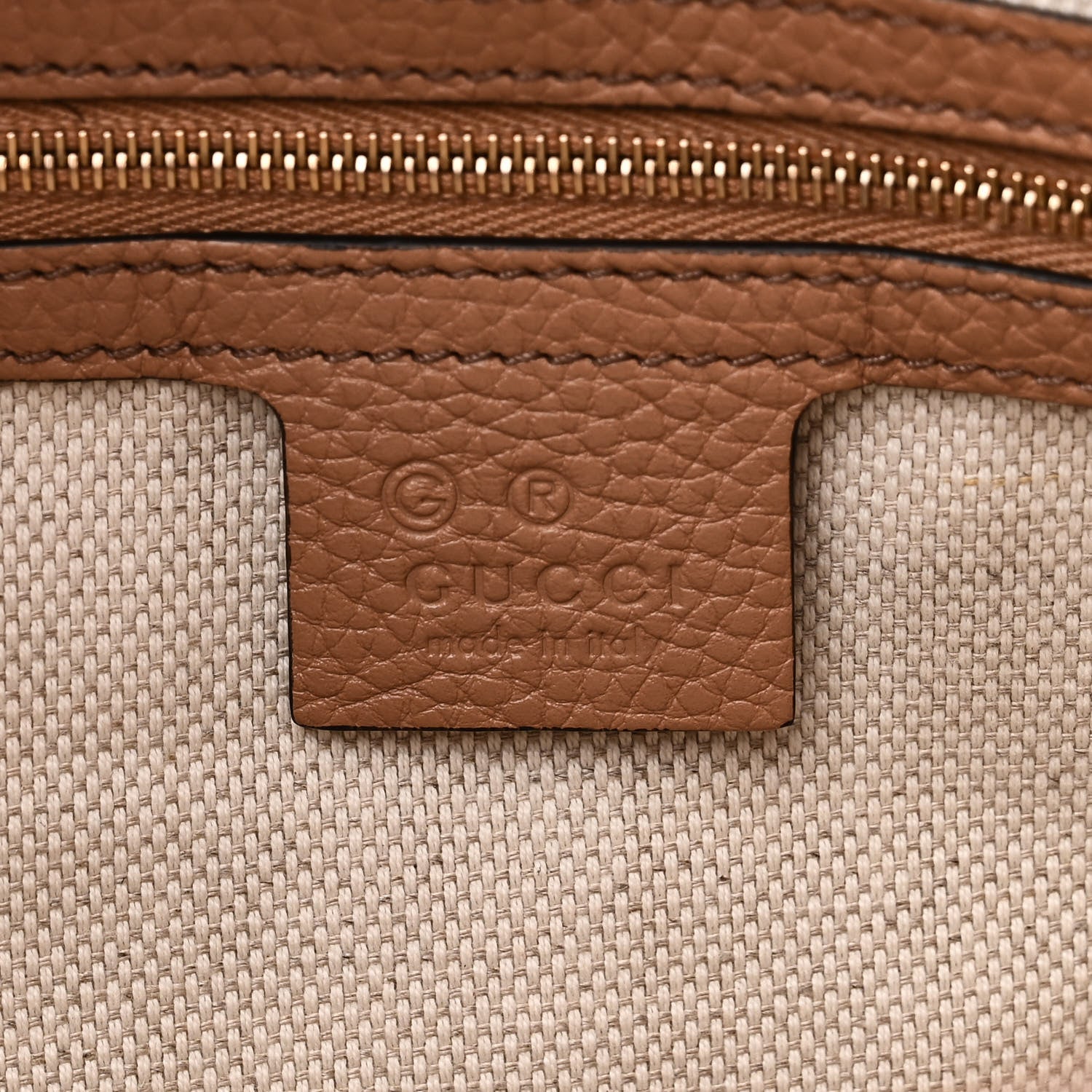 Gucci Pebbled Calfskin Medium Soho Chain Shoulder Bag Camelia 6 of 11