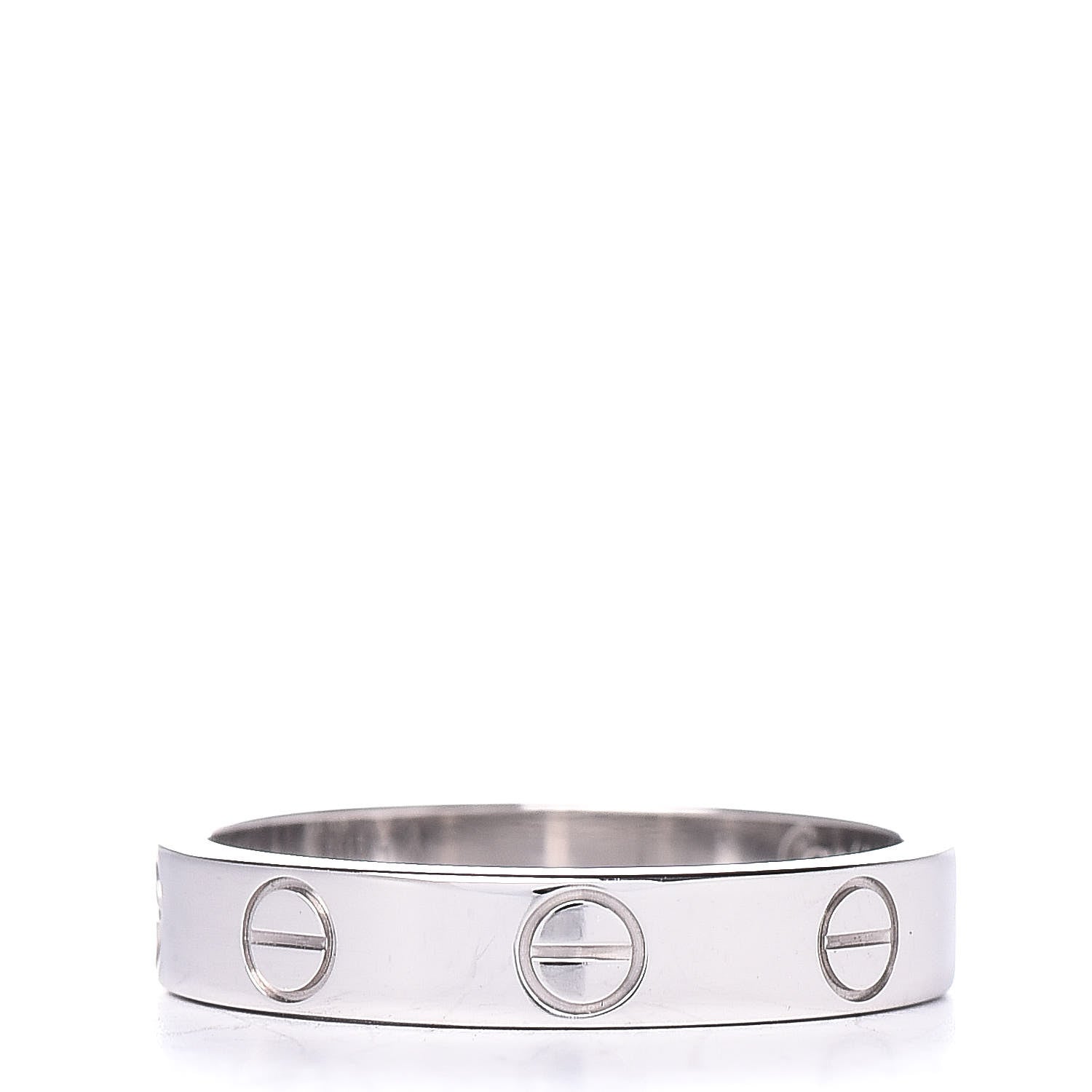 Cartier 18K White Gold 3.5mm LOVE Wedding Band Ring 51 5.75 3 of 5