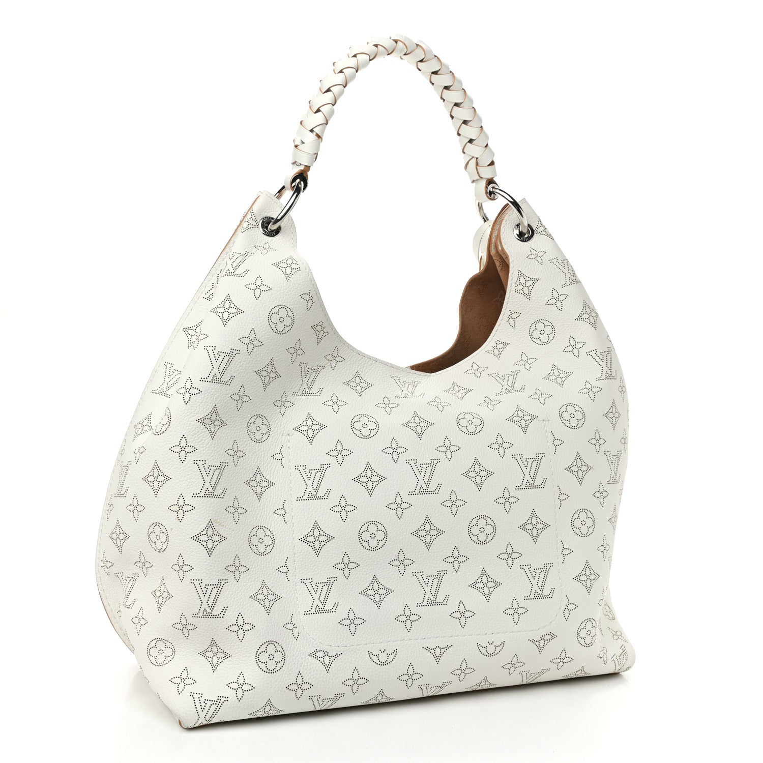 Louis Vuitton Mahina Carmel Hobo Snow 3 of 12