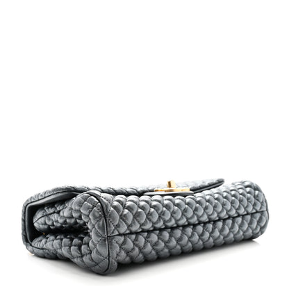 Chanel Metallic Calfskin Micro Quilted Small Flap Blue 4 of 11
