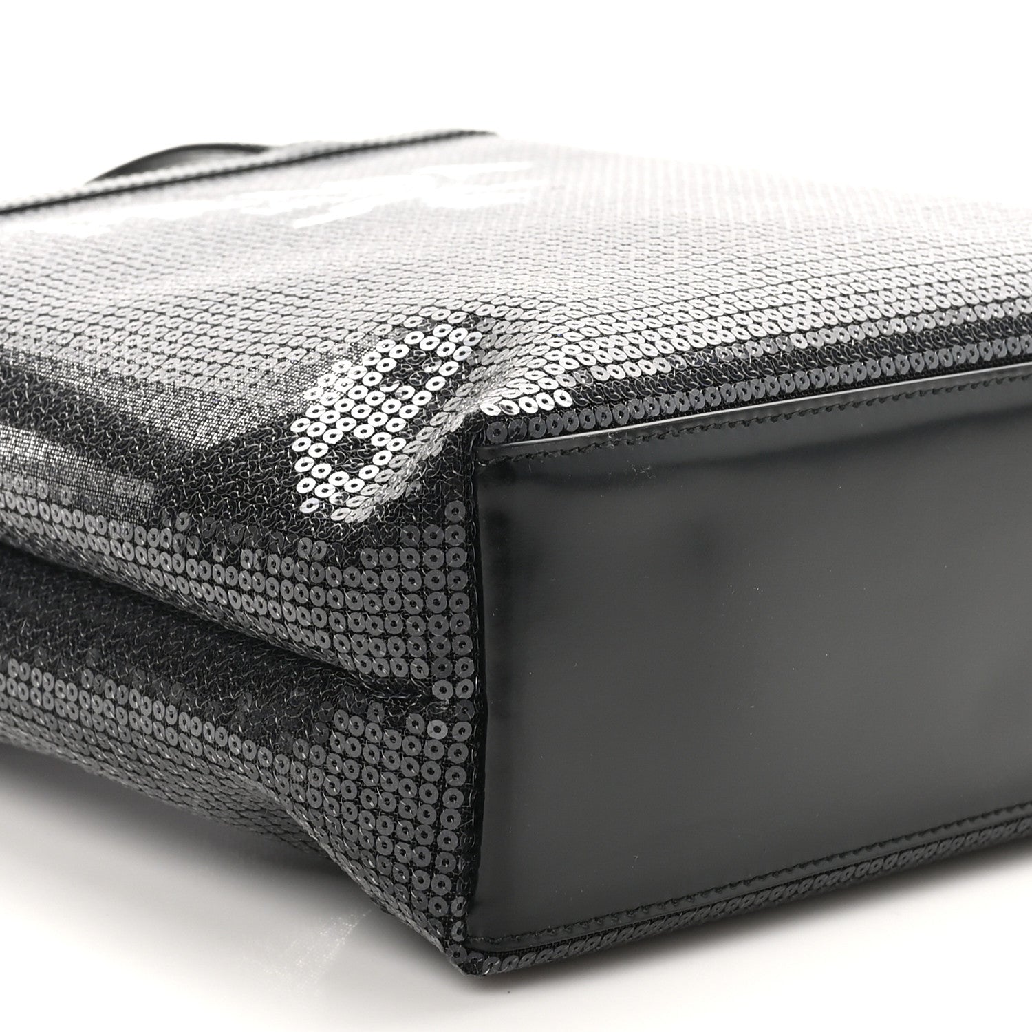 Prada Sequin Rete Paillettes Small Tote Bag Black 8 of 9