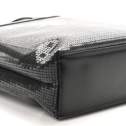 Prada Sequin Rete Paillettes Small Tote Bag Black 8 of 9