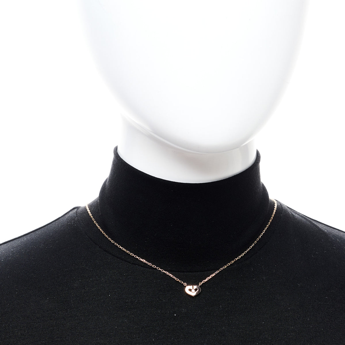 18K Pink Gold Diamond XS Hearts and Symbols Necklace