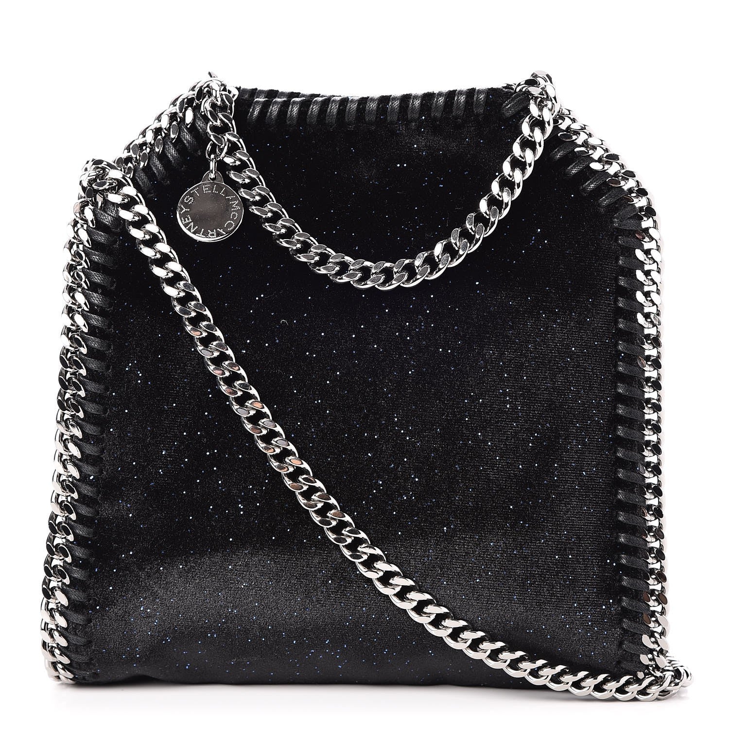 Stella McCartney Glitter Velvet Tiny Falabella Tote Black 1 of 7