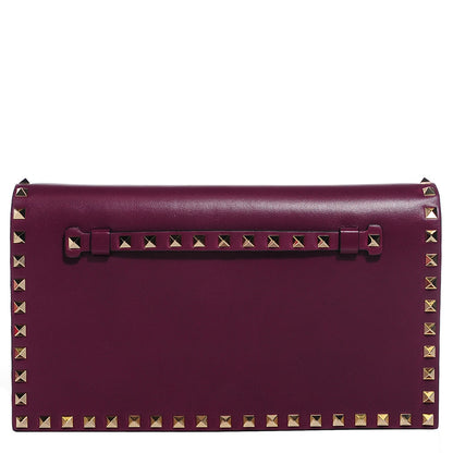 Valentino Garavani Nappa Rockstud Wristlet Clutch Rubin 1 of 9