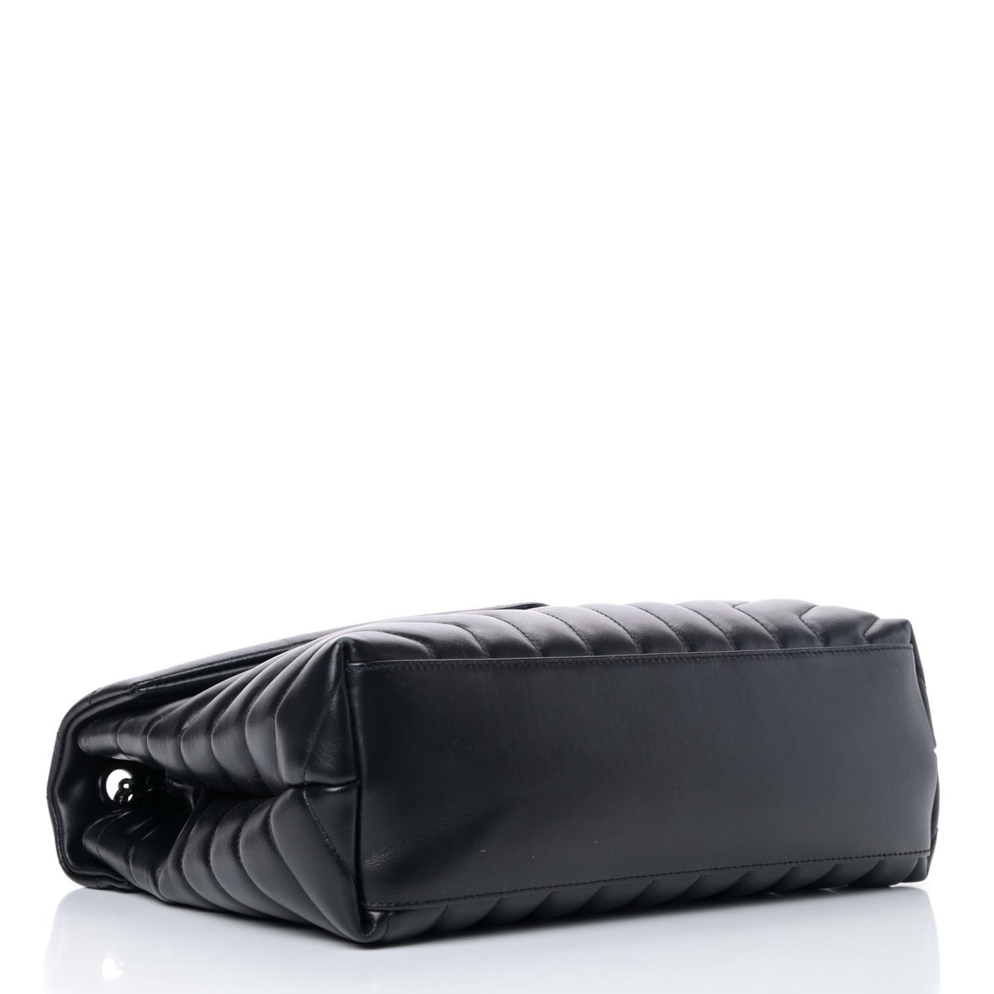 Calfskin Y Quilted Monogram Medium Loulou Chain Satchel Black