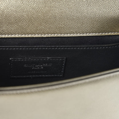 Saint Laurent Grain De Poudre Small Monogram Kate Satchel Gold 13 of 16