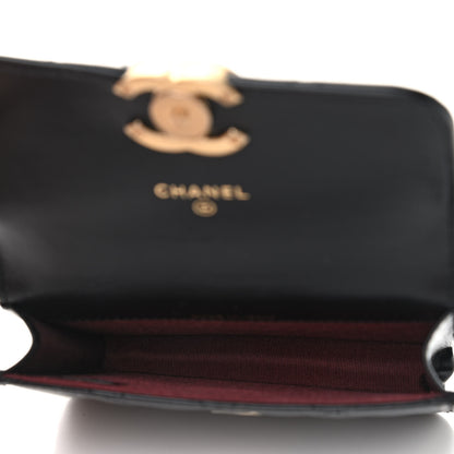 Chanel Calfskin Quilted Perfect Fit Coin Purse With Chain Black 5 of 10