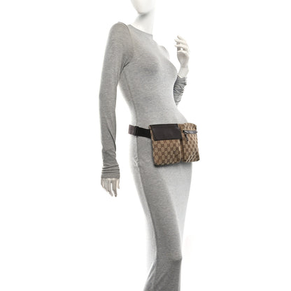 Gucci GG Monogram Double Pocket Belt Bag Dark Brown 2 of 10