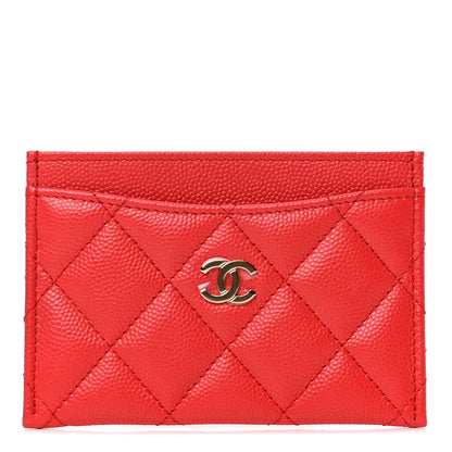 Chanel Caviar Quilted Card Holder Red 1 of 4