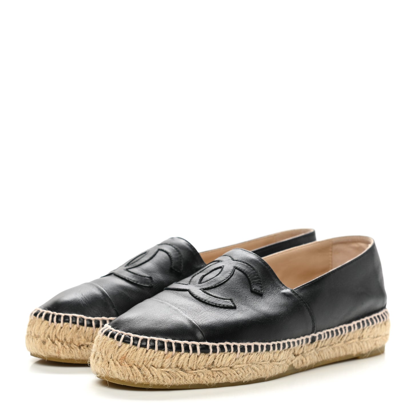 Lambskin CC Espadrilles 37 Black