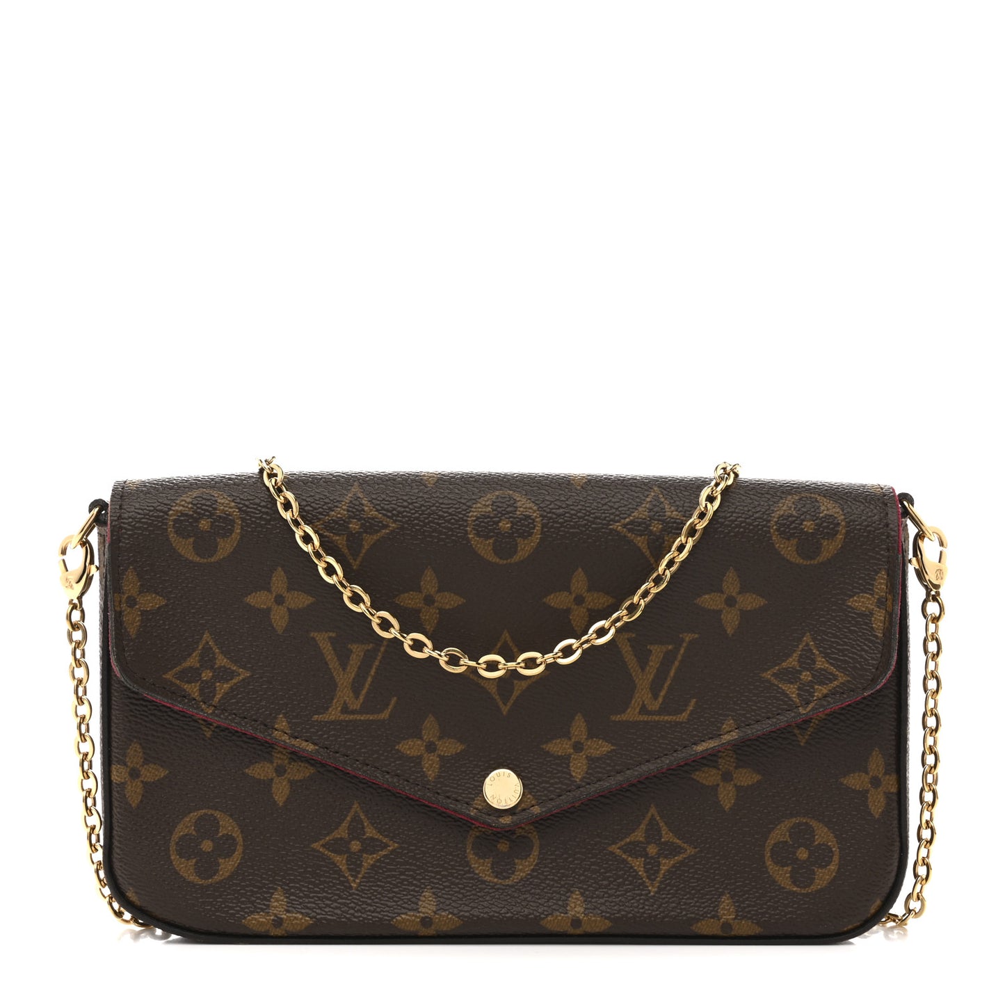 Monogram Pochette Felicie Chain Wallet Fuchsia
