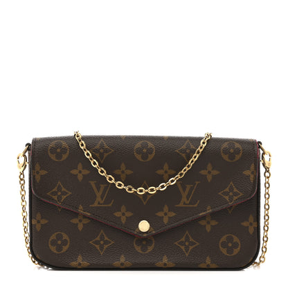 Louis Vuitton Monogram Pochette Felicie Chain Wallet Fuchsia 1 of 16