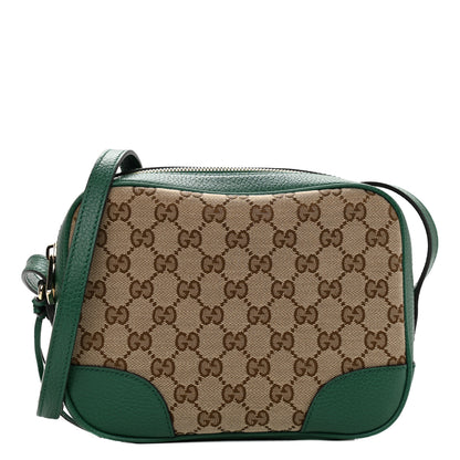 Gucci Monogram Dollar Calfskin Mini Bree Messenger Bag Beige Ebony Emerald 1 of 10