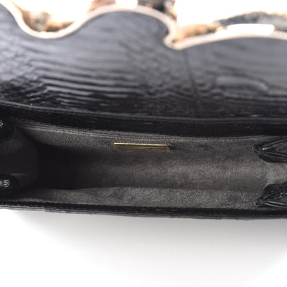 Judith Leiber Elaphe Crystal Serpent Clutch Champagne Black 4 of 8