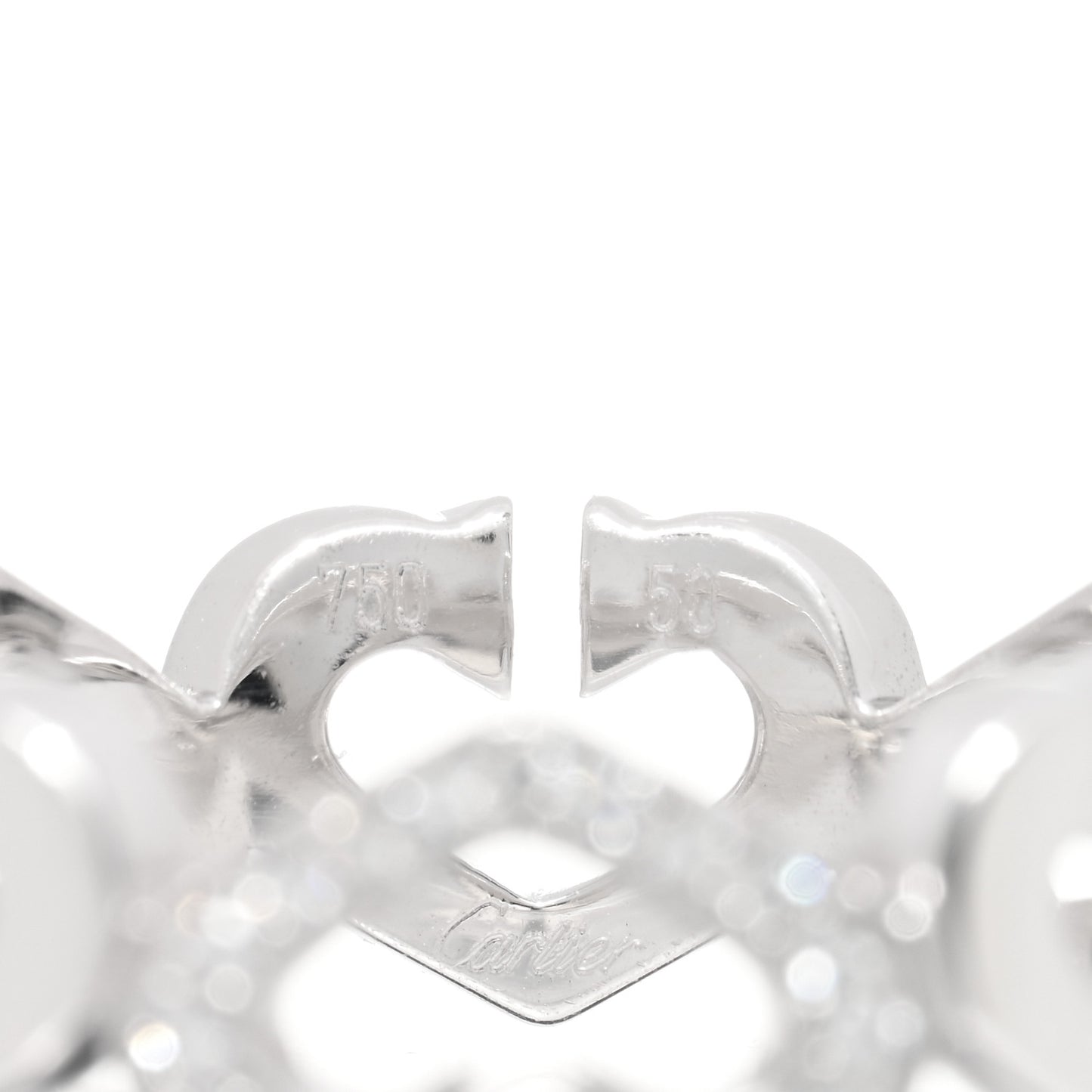 18K White Gold Diamond Hearts and Symbols Ring 50 5.25