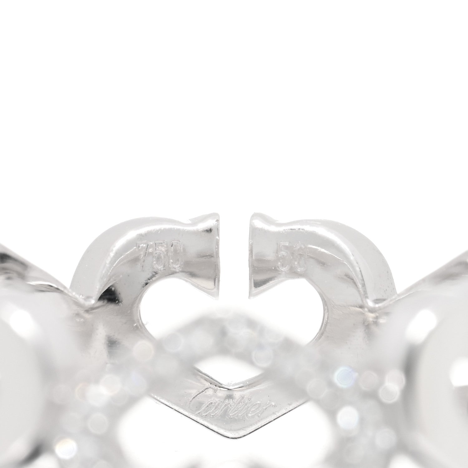 Cartier 18K White Gold Diamond Hearts and Symbols Ring 50 5.25 4 of 5
