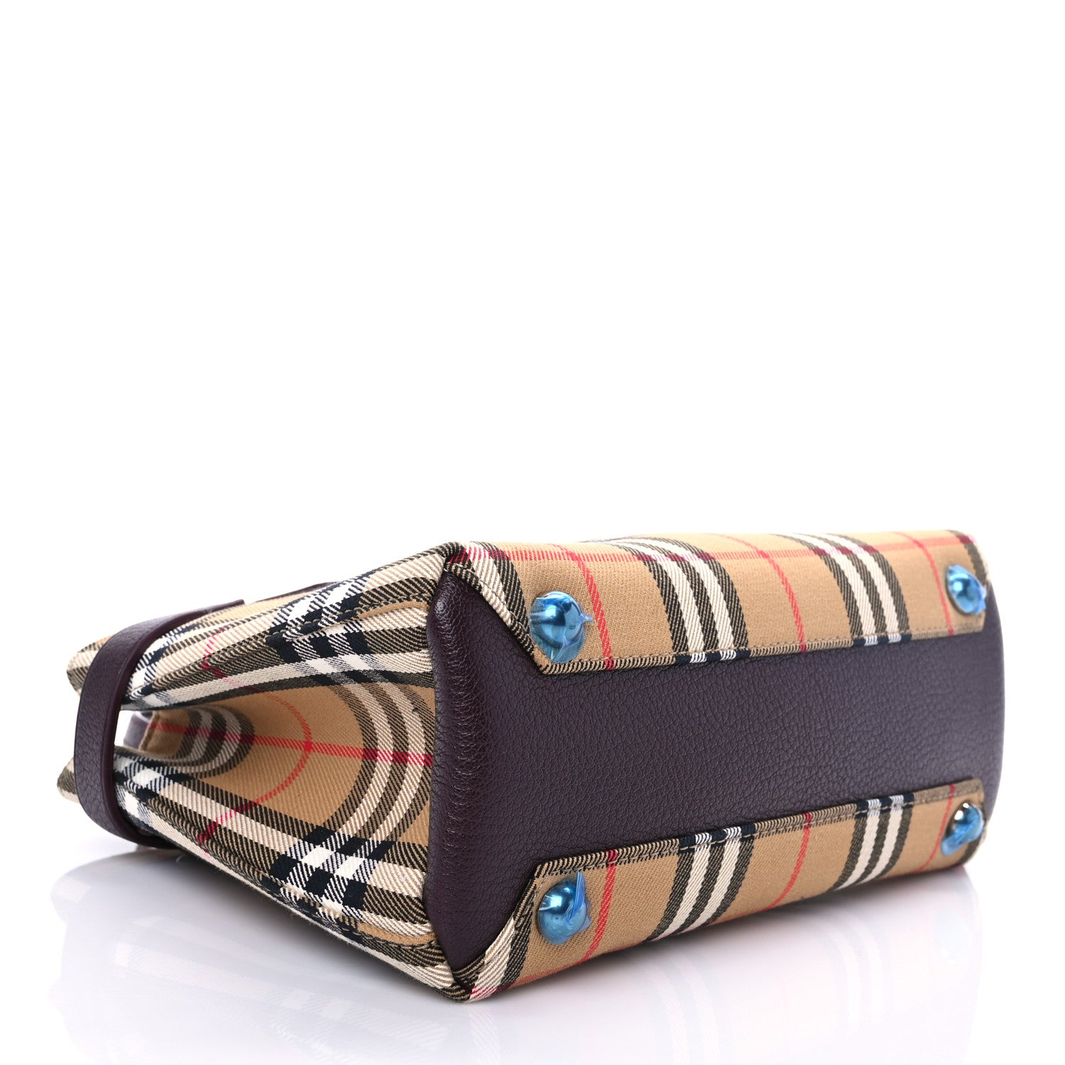 Burberry Goatskin Vintage Check Small Banner Tote Deep Claret 7 of 15